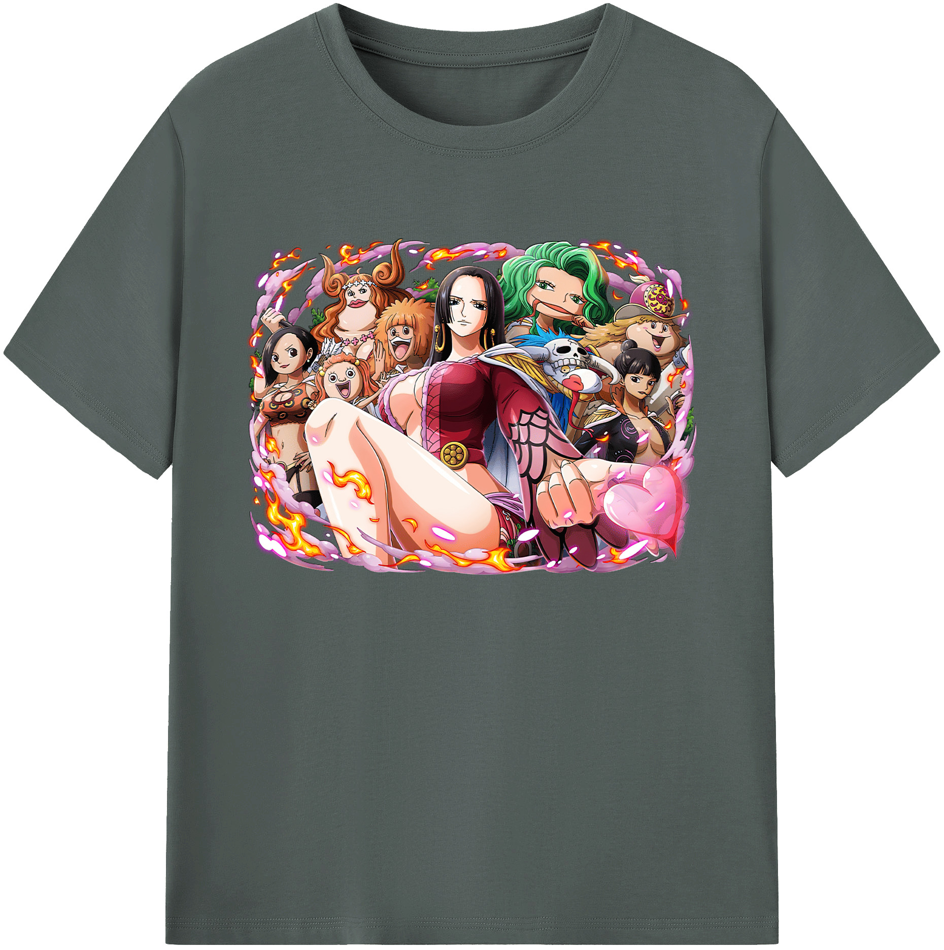 ワンピース ボア・ハンコック ONE PIECE Boa·Hancock 綿100％ メンズ半袖Tシャツ｜肌触りやわらか＆通気性
